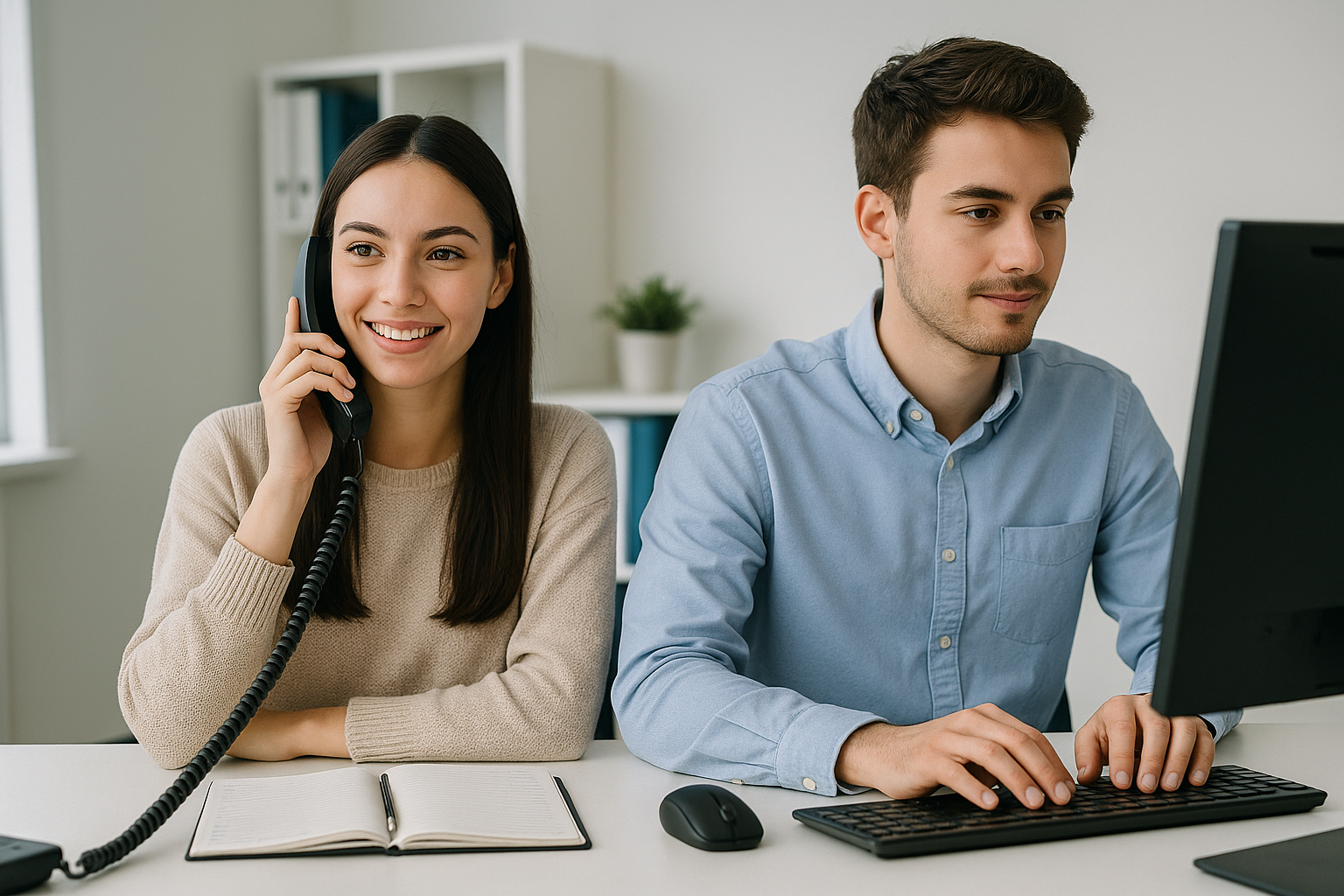 Junge Kauffrau im digitalen Teammeeting