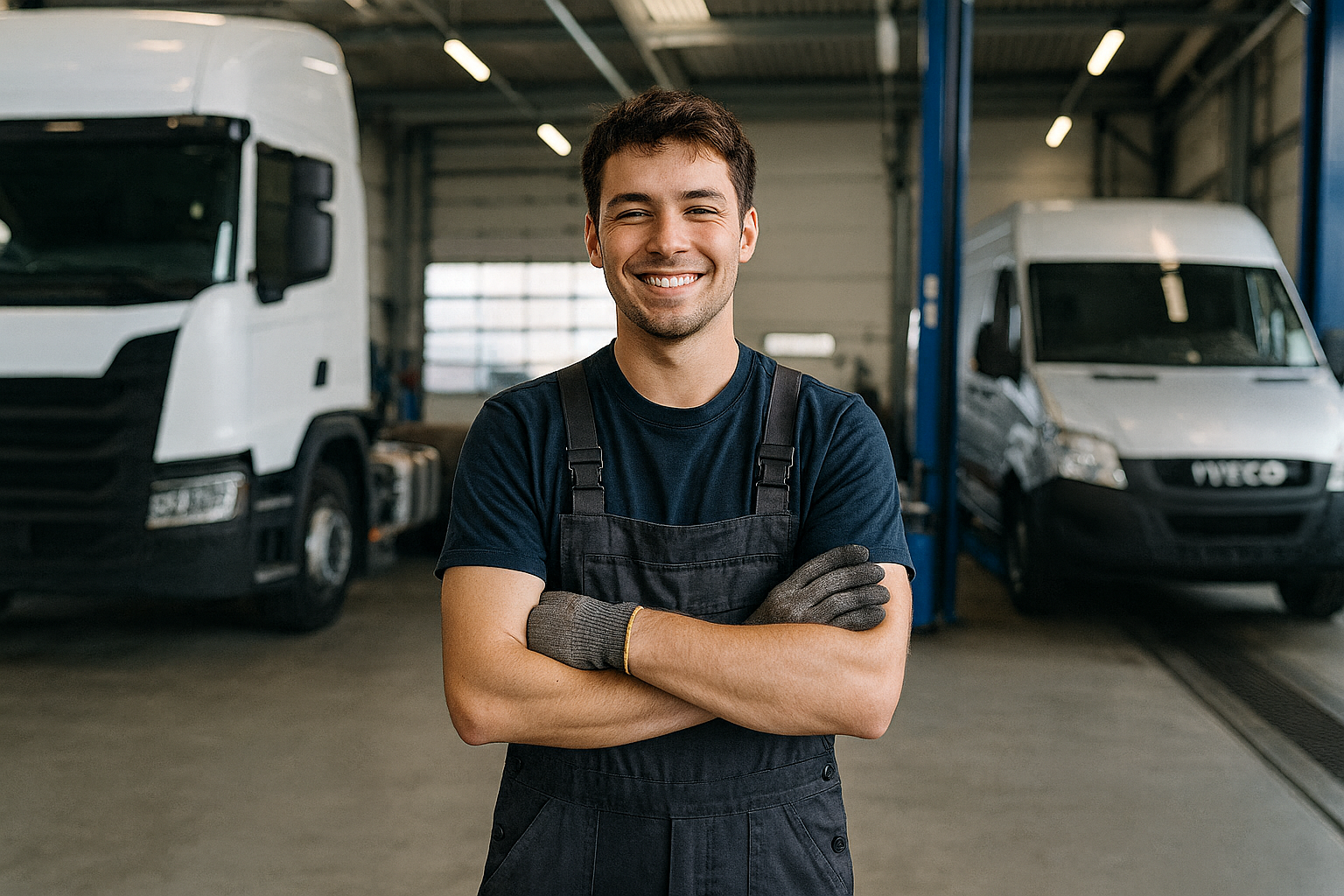 Junge KFZ-Mechatronikerin arbeitet an einem Sportwagen